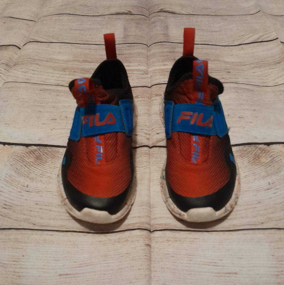 Red & Blue Slip-On Sneakers Toddler Boy Sz 12.5